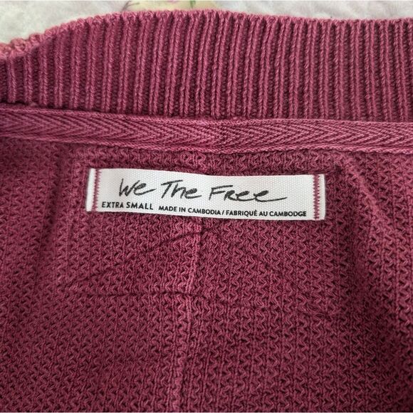 NWOT Free People oversized thermal v-neck - Picture 5 of 6